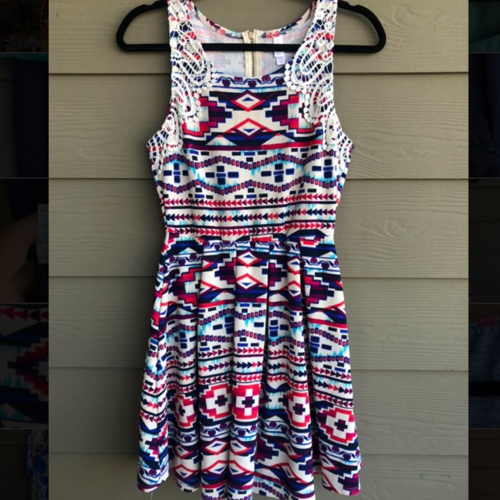 Aztec Print Skater Dress